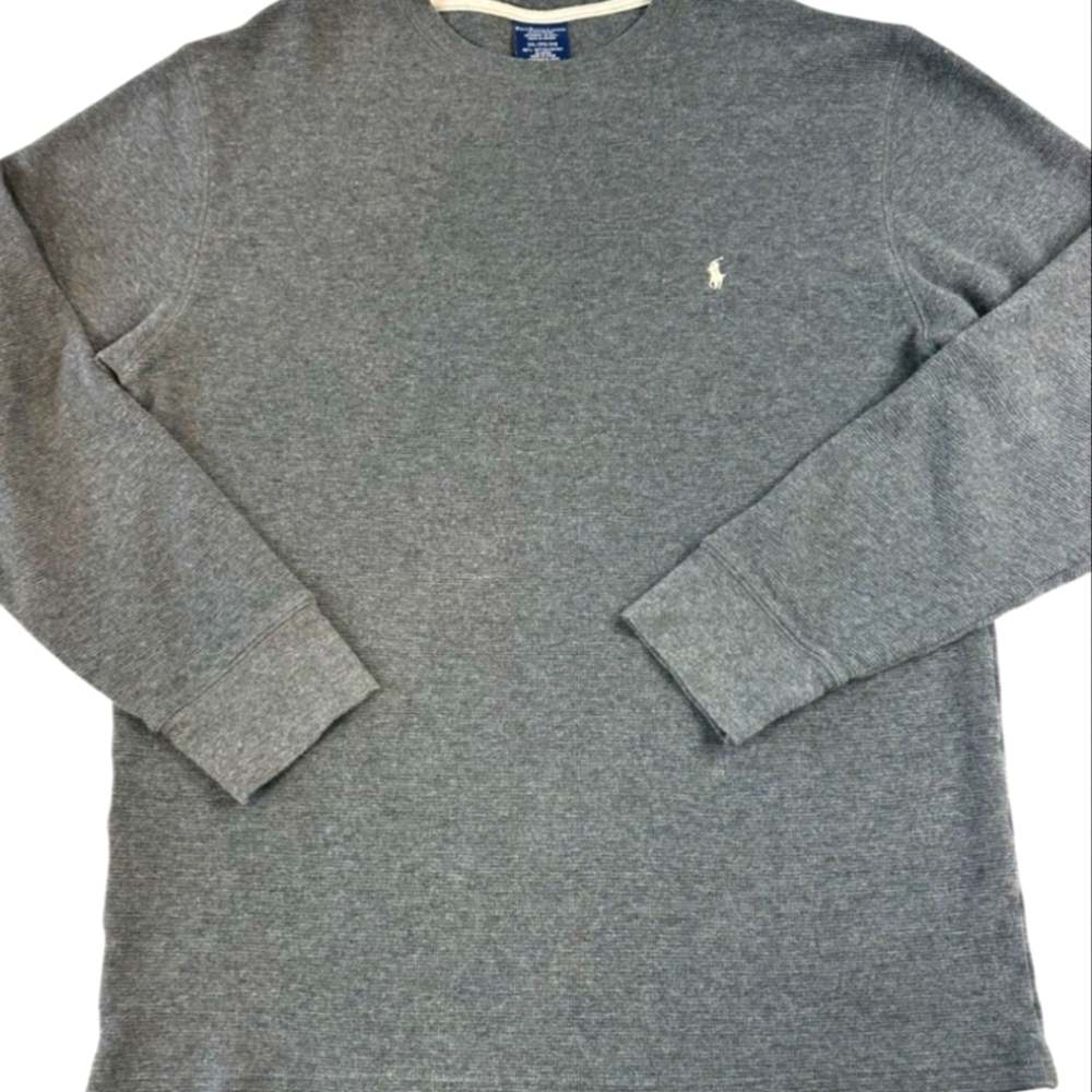 Polo Ralph Lauren Men's Gray Waffle Knit Thermal, 2XL
